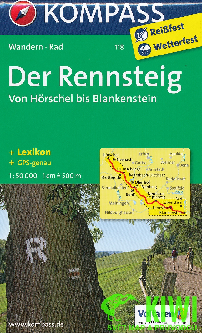 Kompass Der Rennsteig-von Horschel bis Blankenstein 1:50 t. lamino