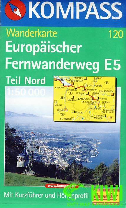 Kompass Europaischer Fernwanderweg E5 Teil Nord 1:50 t.