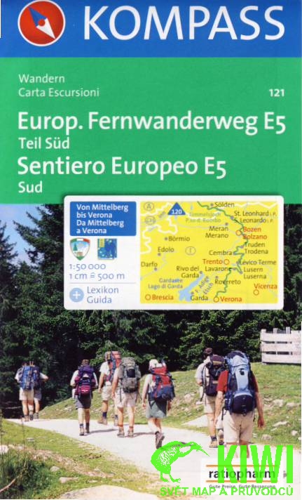 Kompass Europaischer Fernwanderweg E5 Teil Sud 1:50 t.