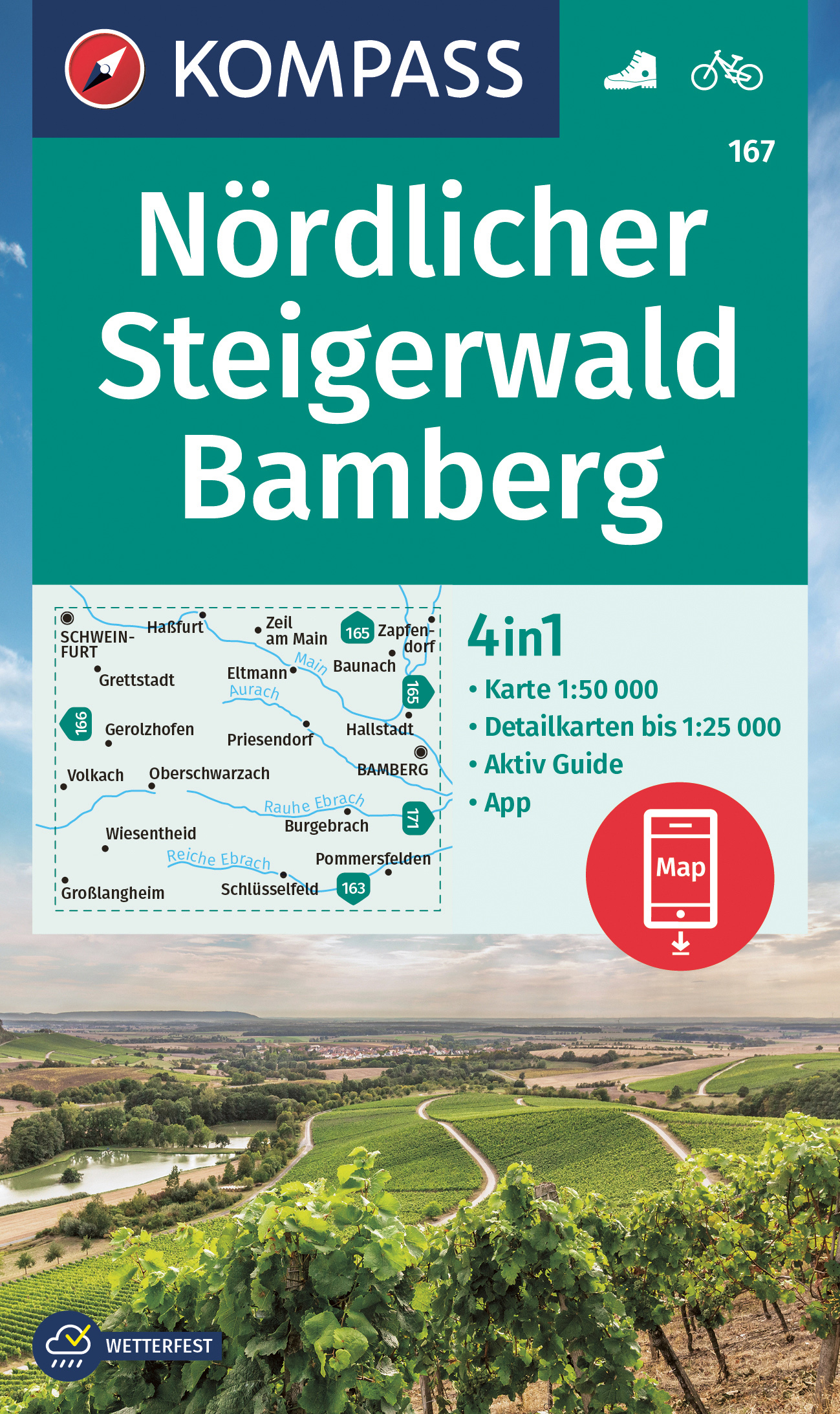 Kompass Nordlicher Steigerwald 1:50 t.