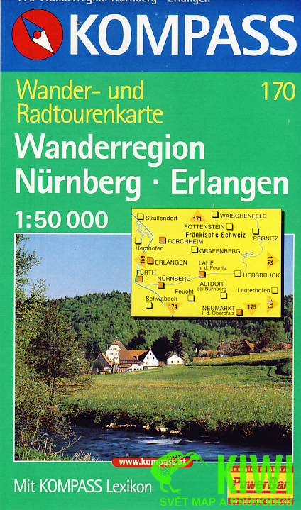 Kompass Wanderregion Nurnberg-Furth-Erlangen 1:50 t.