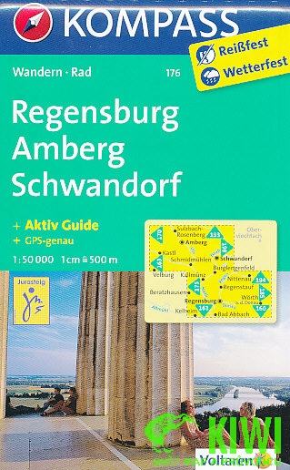 Kompass Regensburg,Amberg,Schwandorf 1:50 t. laminovaná