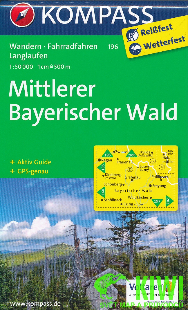 Kompass Mittlerer Bayerischer Wald 1:50 t. laminovaná