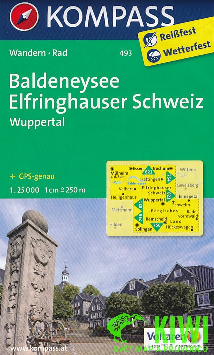 Kompass Baldeneysee Elfringhauser Schweiz 1:25 t.