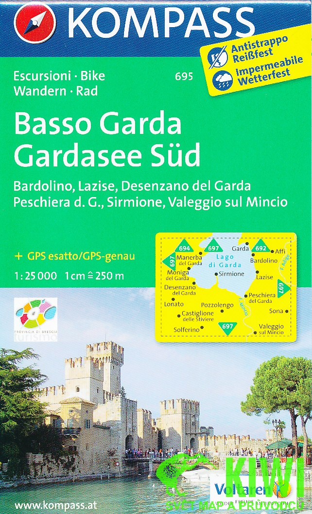 Kompass Basso Garda,Gardasee Süd 1:25 t. laminovaná