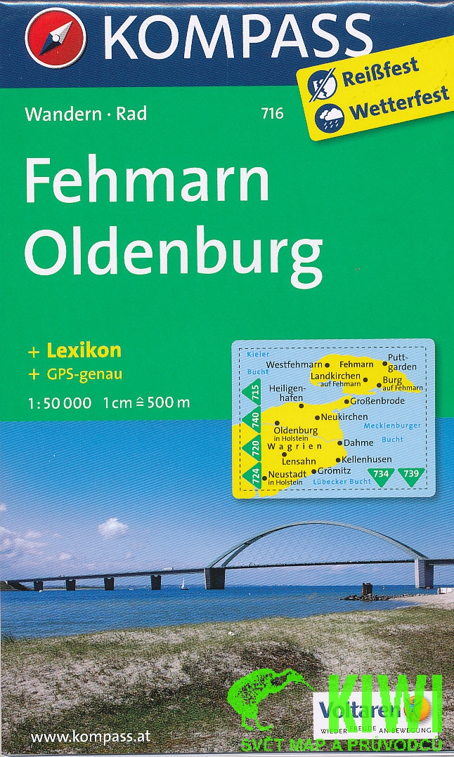 Kompass Fehmarn-Oldenburg 1:50 t. laminovaná +