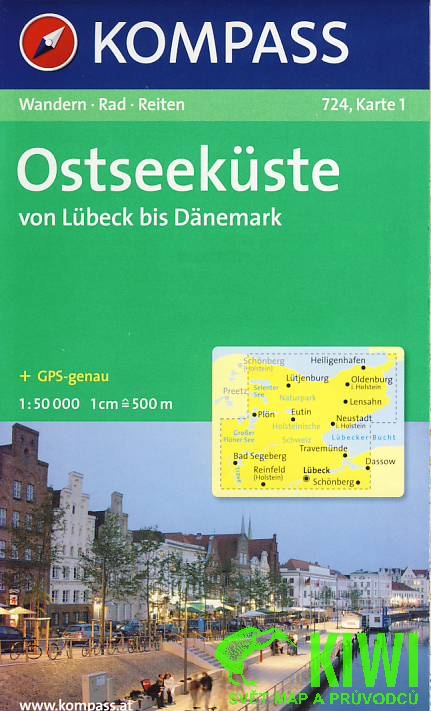Kompass Ostseeküste von Lübeck bis Dänemark 1:50 t.