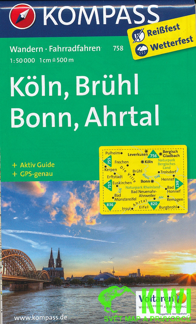 Kompass Köln-Brühl-Bonn-Ahrtal 1:50 t. laminovaná