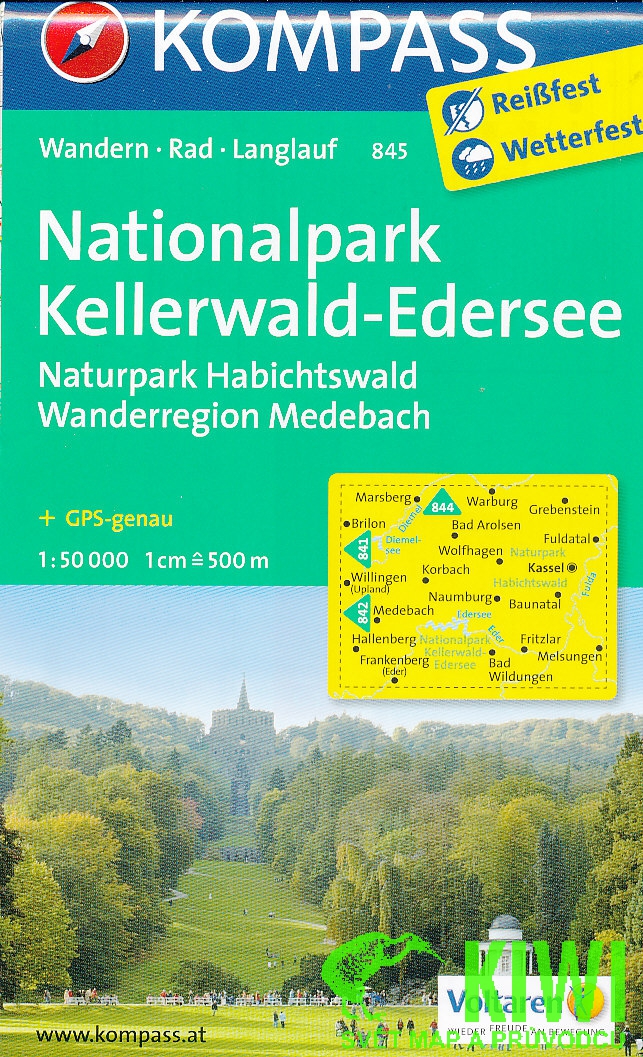 Kompass Nationalpark Kellerwald-Edersee 1:50 t. laminovaná