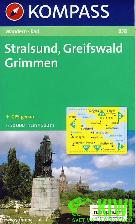 Kompass Stralsund, Greifswald, Grimmen 1:50 t.
