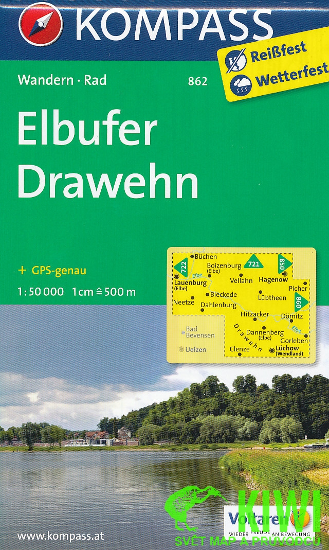 Kompass Elbufer Drawehn 1:50 t. laminovaná