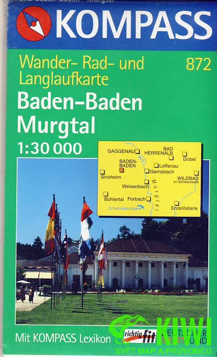 Kompass Baden-Baden,Murgtal 1:25 t. laminovaná