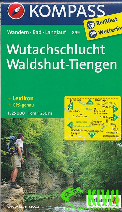 Kompass Wutachschlucht, Waldshut-Tiengen 1:25 t. laminovaná