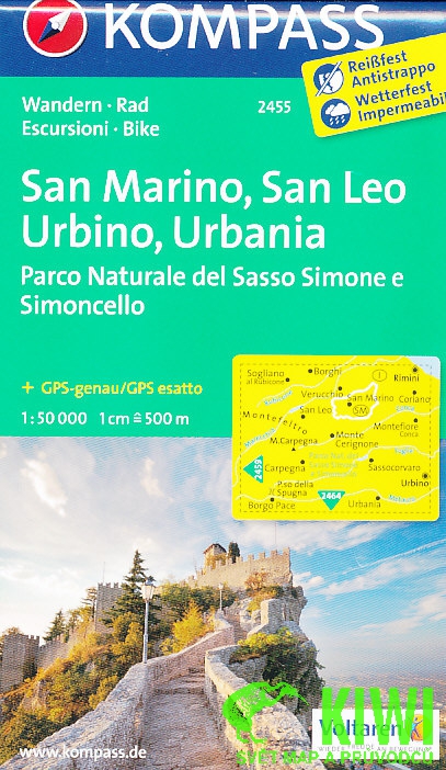 Kompass San Marino, San Leo, NP Sasso Simone e Simoncello 1:50 t.