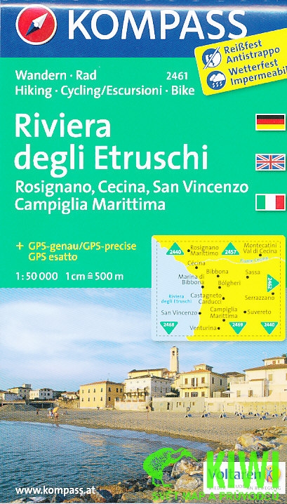 Kompass Riviera degli Etruschi 1:50 t.