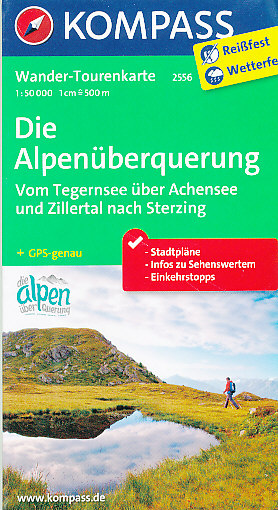 Kompass Die Alpenuberquerung (Vom Tegernsee nach Sterzing) 1:50 t.