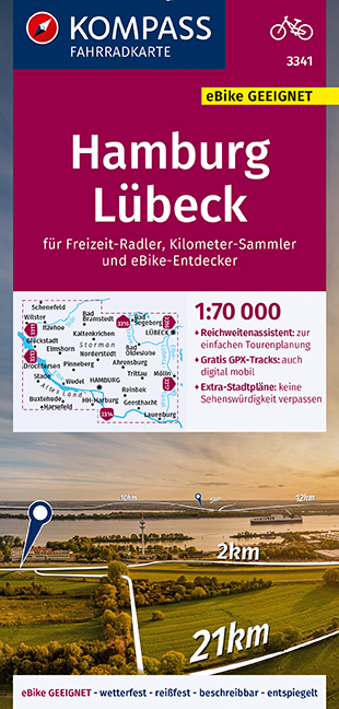 Kompass Hamburgs Osten,Lubeck 1:70 t. laminovaná