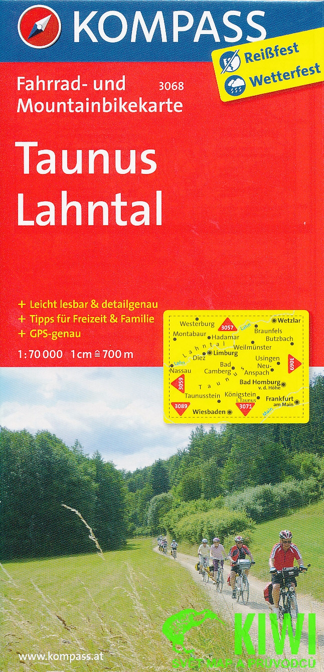 Kompass Taunus,Lahntal 1:70 t. laminovaná