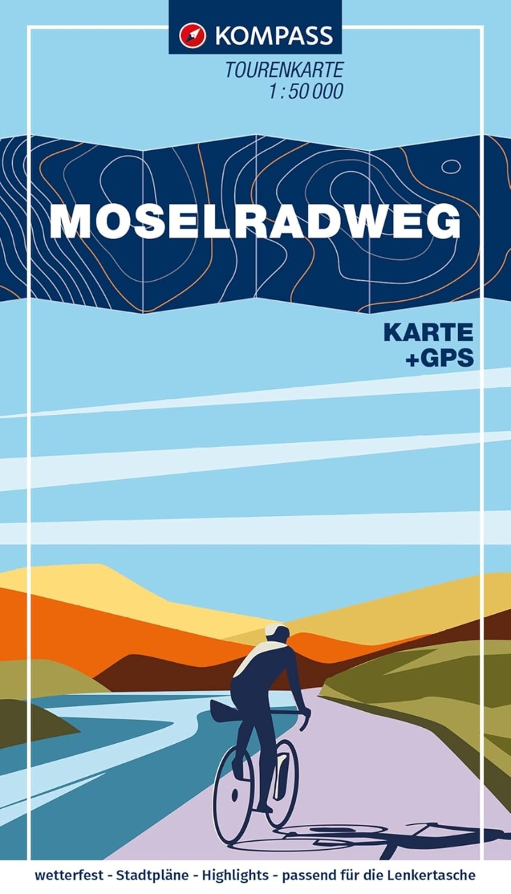 Kompass Moselradweg 1:50 t. laminovaná