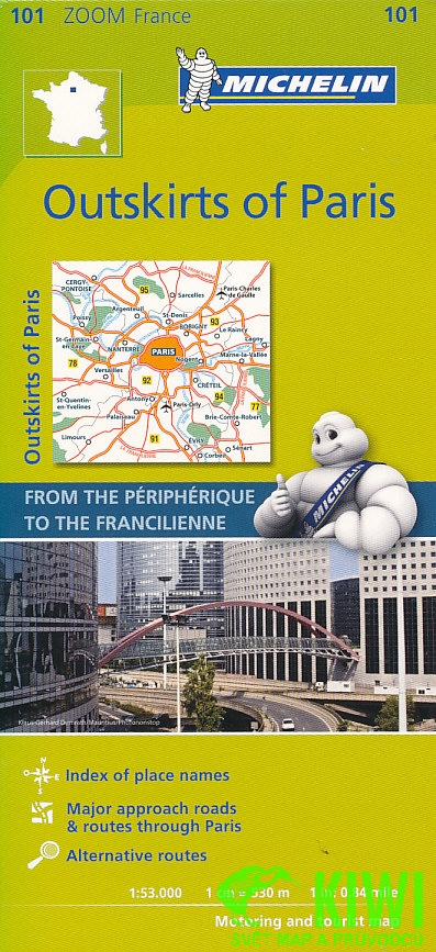 Michelin mapa Grande Banlieu de Paris 1:53 t.