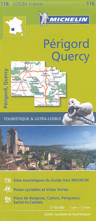 Michelin mapa Périgord, Quercy 1:150 t.