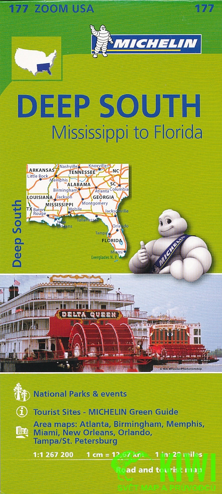 Michelin mapa Deep South - Mississippi to Florida (+Louisiana, Georgia,