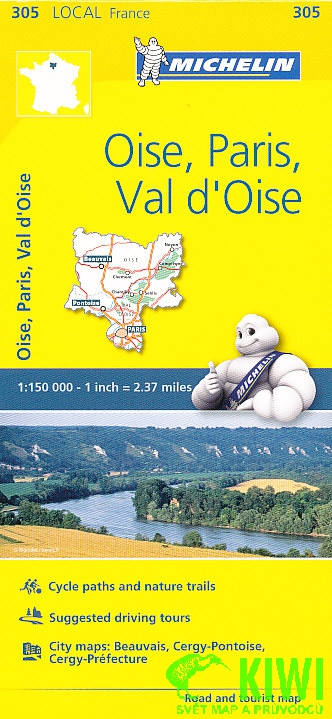 Michelin mapa Oise,Paris,Val-d'Oise 1:150 t.