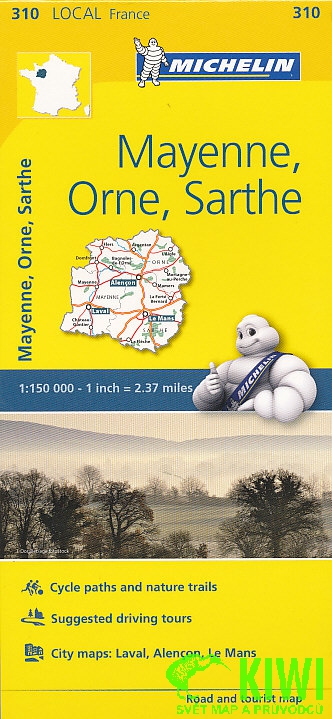 Michelin mapa Mayenne,Orne,Sarthe 1:175 t.