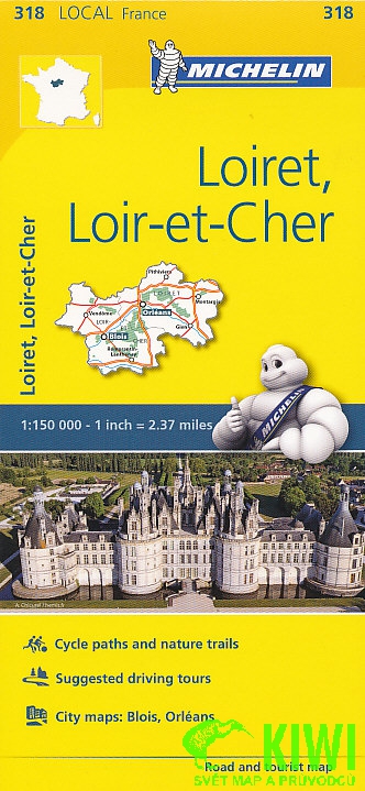 Michelin mapa Loiret,Loir-et-Cher 1:150 t.