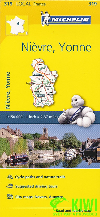 Michelin mapa Nievre,Yonne 1:150 t.