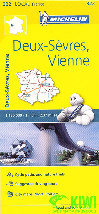 Michelin mapa Deux-Sevres,Vienne 1:150 t.
