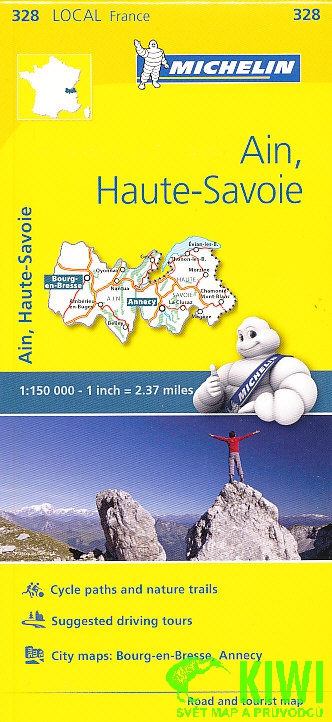 Michelin mapa Ain, Haute-Savoie 1:150 t.