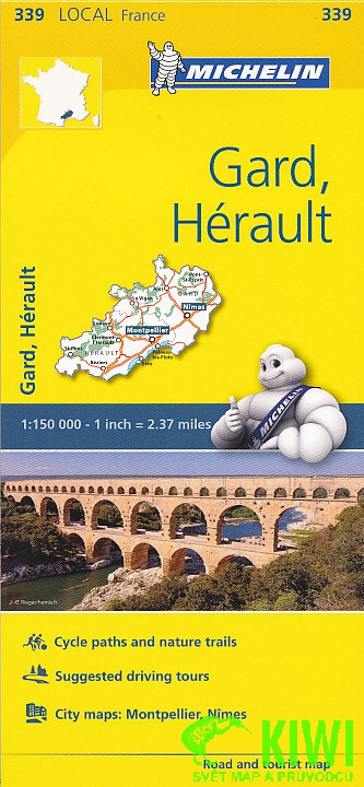 Michelin mapa Gard, Hérault 1:150 t.