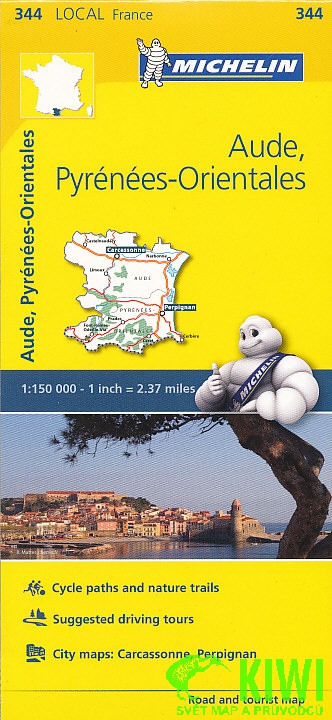 Michelin mapa Aude, Pyrénées-Orientales 1:150 t.