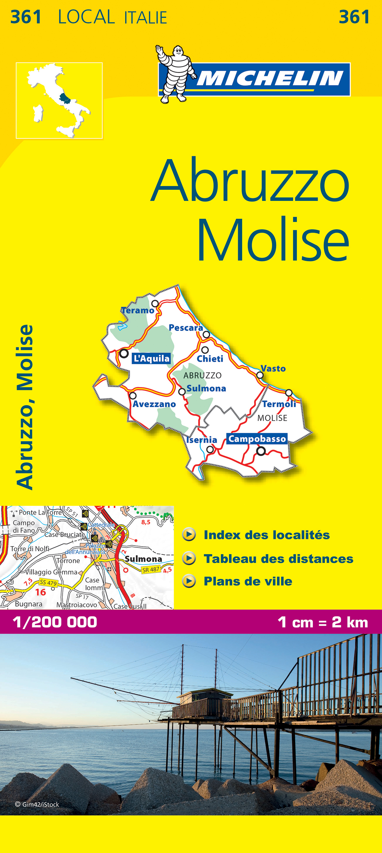 Michelin mapa Abruzzo, Molise 1:200 t.