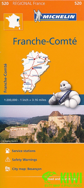 Michelin mapa Franche-Comté 1:200 t.