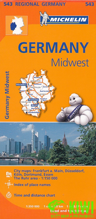 Michelin mapa Germany Midwest (Německo) 1:350 t.