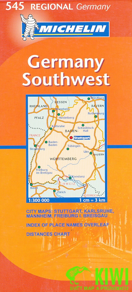 Michelin mapa Germany Southwest (Německo) 1:300 t.