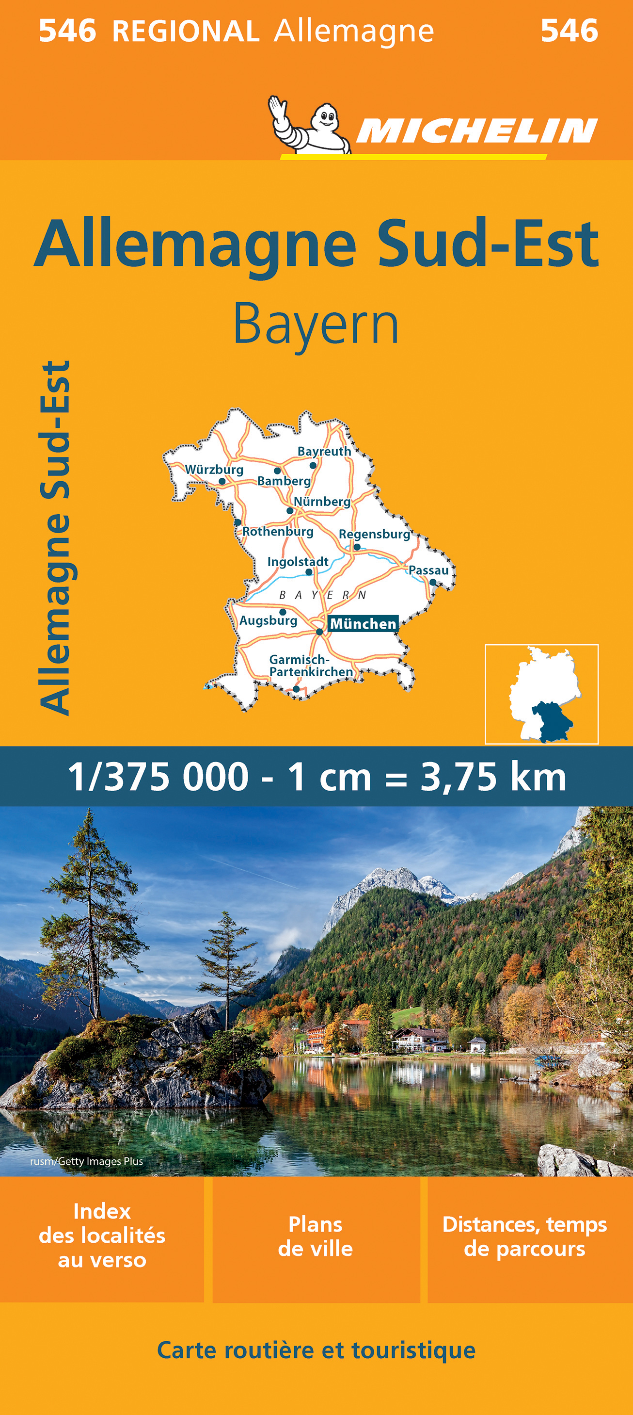 Michelin mapa Southeast Germany - Bavaria (Německo - Bavorsko) 1:375 t.