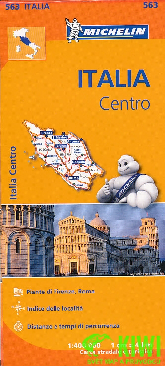 Michelin mapa Italia Centro (střední Itálie) 1:400 t.