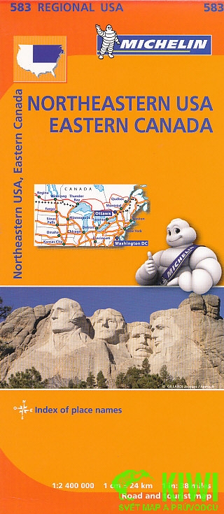 Michelin mapa USA northeast, Canada east 1:2,4 mil.