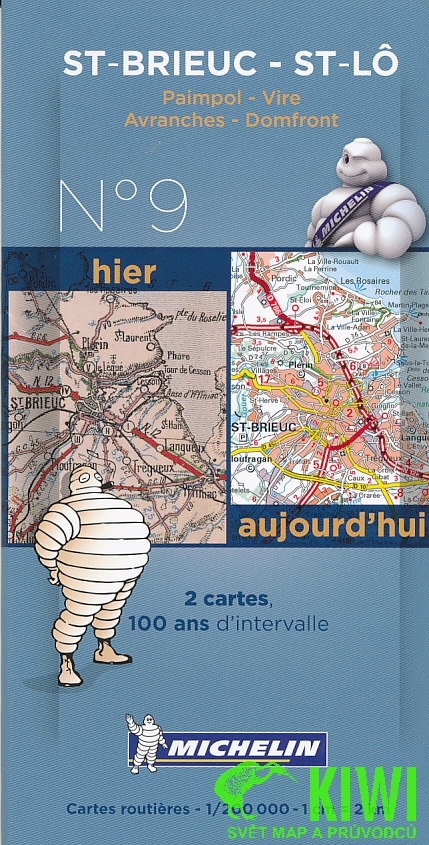 Michelin soubor map St.Brieuc,St.Lo 1:200 t. historie a současnost