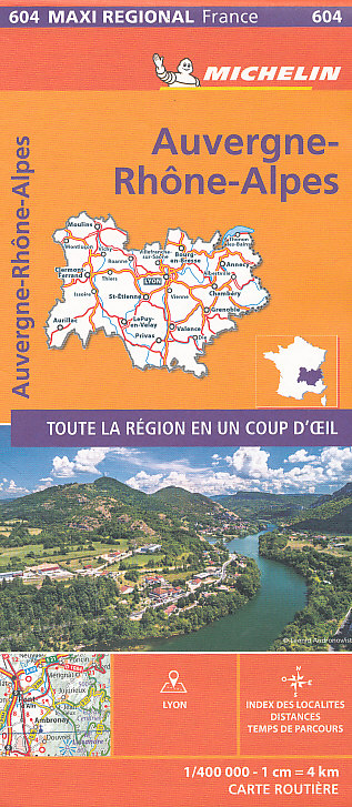 Michelin mapa Auveregne,Rhone Alpes 1:400 t.