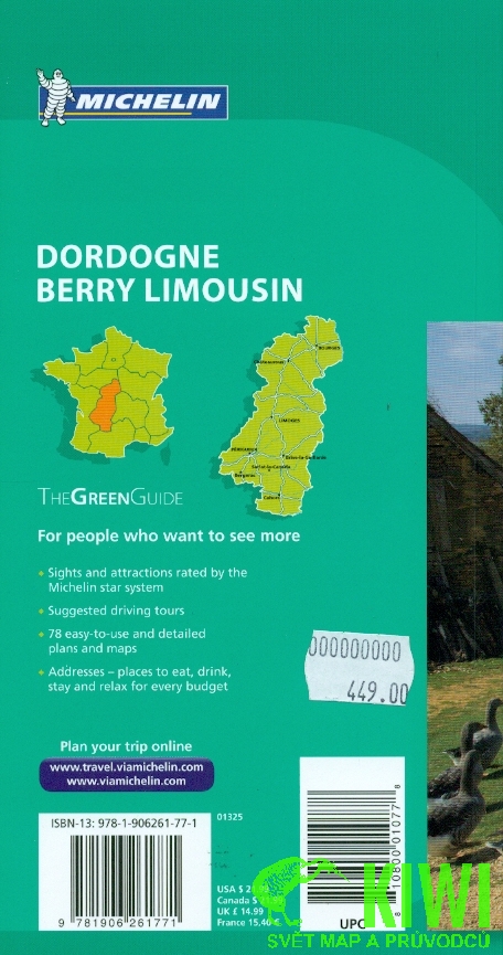 Michelin průvodce Dordogne Berry Limousin anglicky