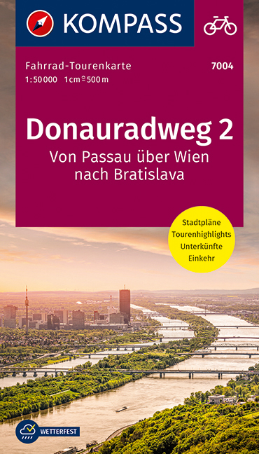 Donauradweg , Dunajská cyklostezka 2 (Kompass – 7004) - turistická mapa