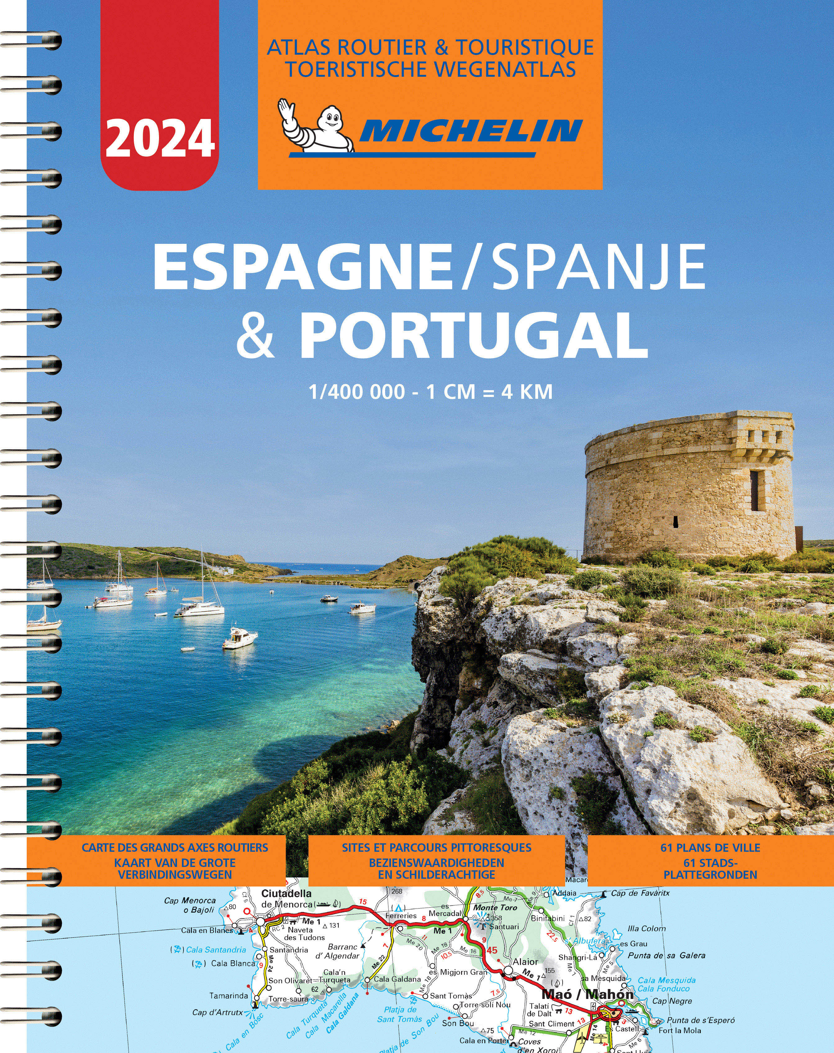 Michelin atlas Spain,Portugal 1:400 t. spiral 2024 A4