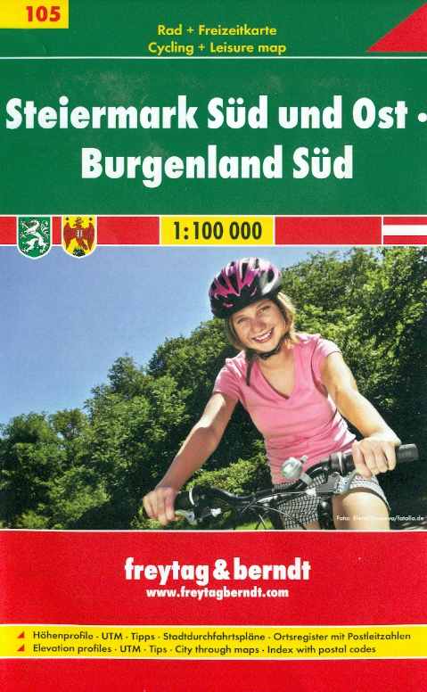 Freytag & Berndt cyklomapa Steiermark sud und ost, Burgenland sud 1:100 t.