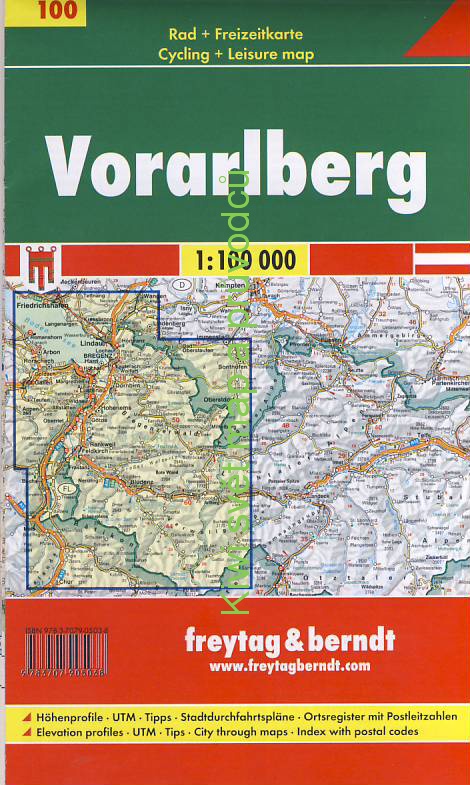 Freytag & Berndt cyklomapa Vorarlberg 1:100 t.