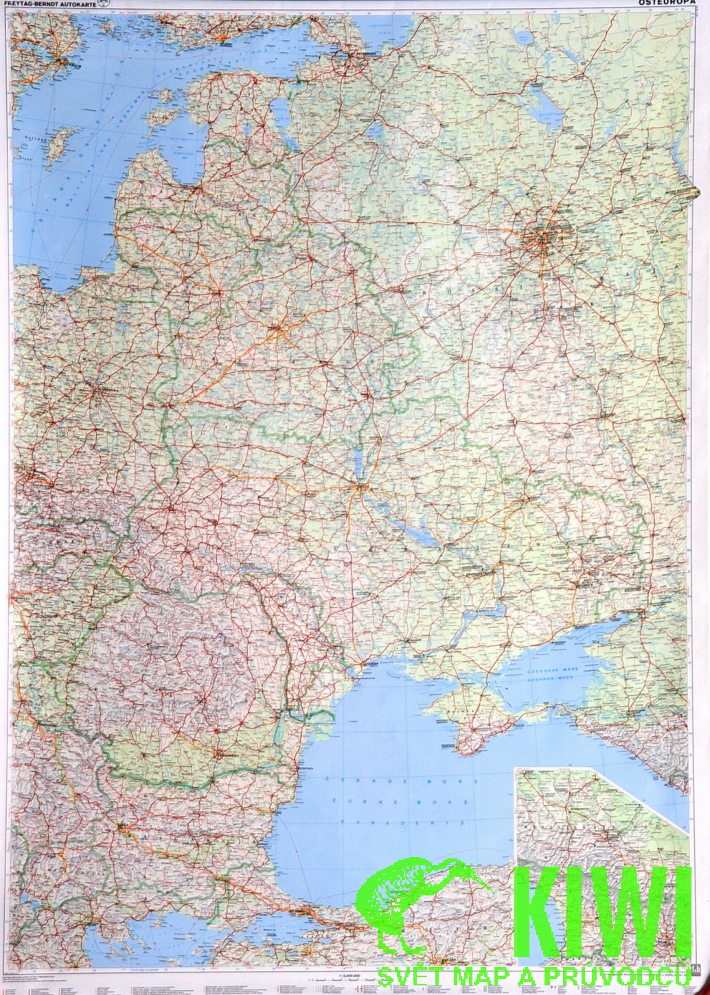 Freytag & Berndt nástěnná mapa Východní Evropa 1:2 mil. - lišta, 89x122 cm