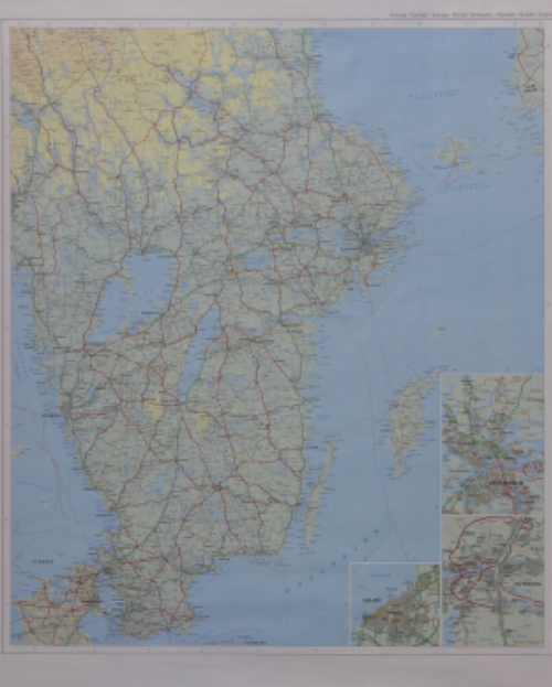Freytag & Berndt nástěnná mapa Švédsko - oboustranná, lišta, 83x112 cm